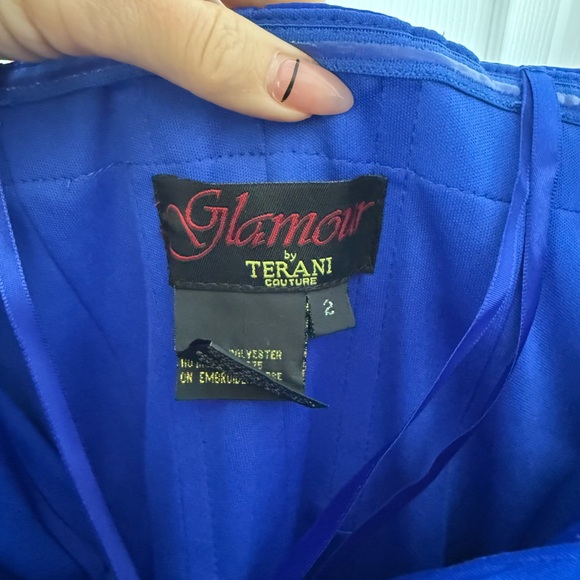 Terani Couture Strapless Stretch Ruched Waist Ruffle Mermaid Gown - Picture 7 of 7